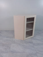 Cream Hexagonal Glass Corner Cabinet