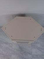 Cream Hexagonal Glass Corner Cabinet