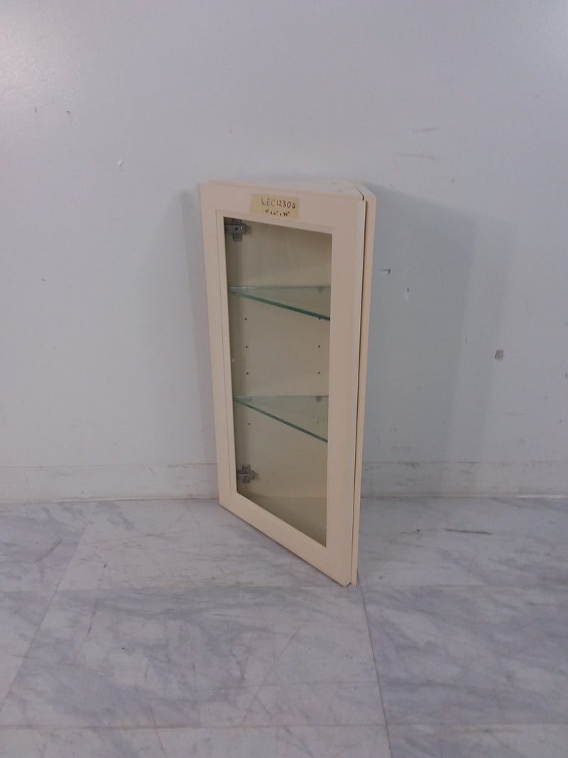 Cream Glass Corner Cabinet