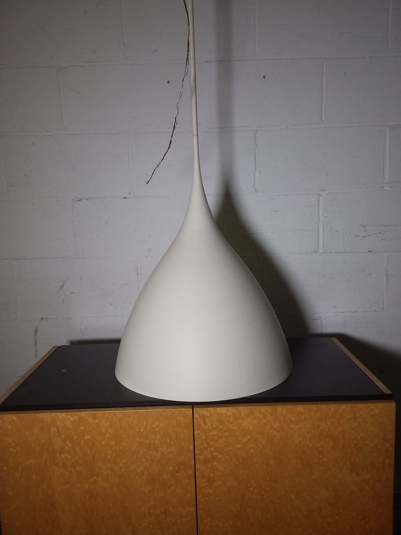 White Pendant Light with Gold Interior