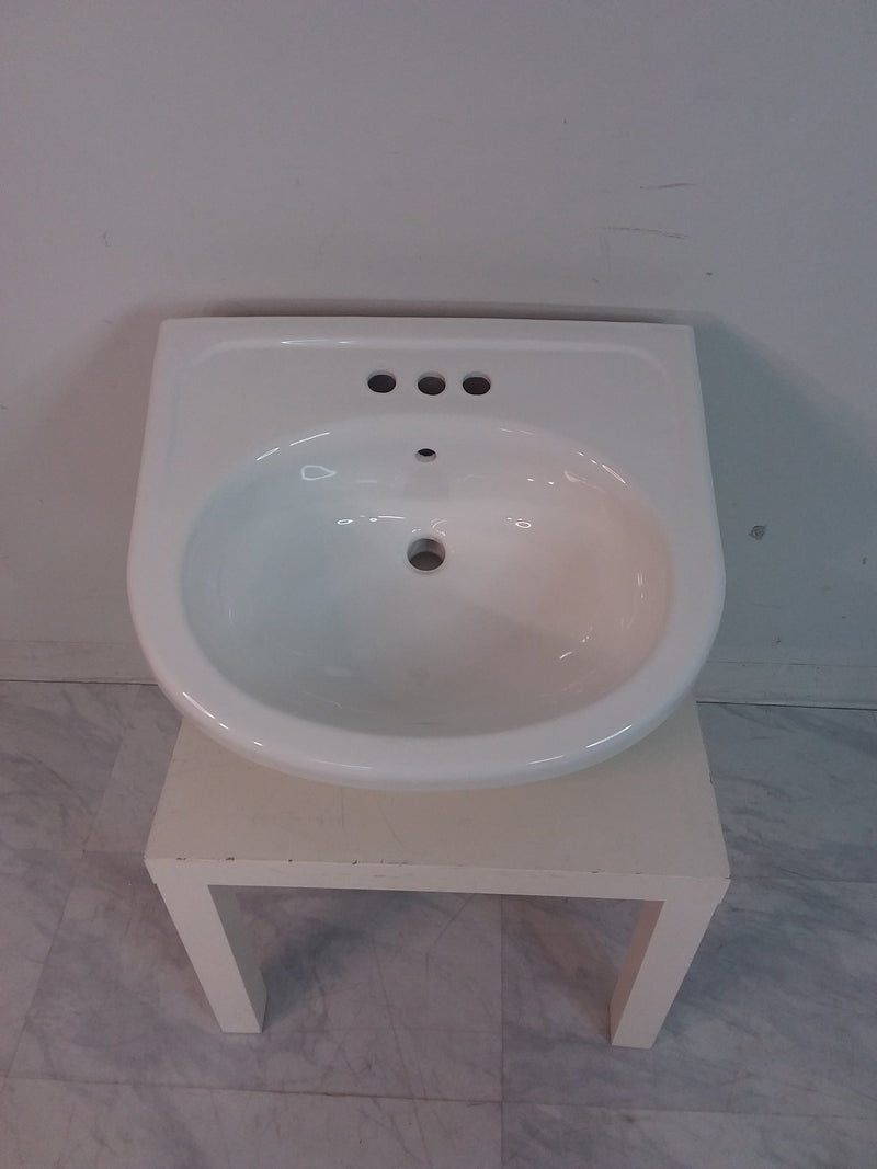 23.5" White Pedestal Sink Base