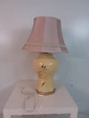 Yellow Floral Table Lamp with Cloth Shade