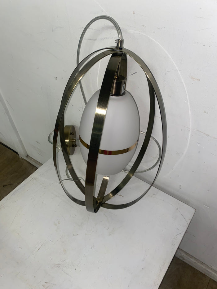 Oval Pendant Light With Gold Cage