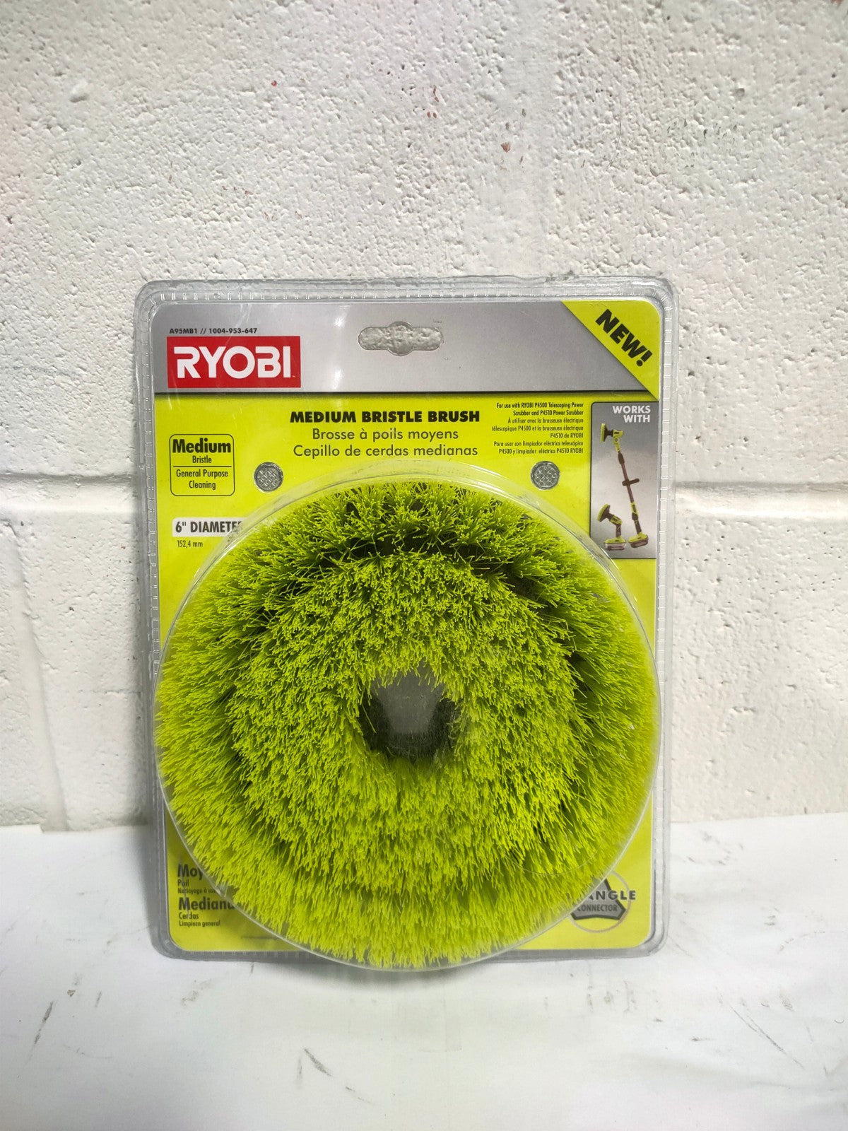 RYOBI 6 in. Medium Bristle Brush Accessory for RYOBI P4500 and