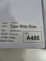 Super White Glass Tile - 12" x 2"