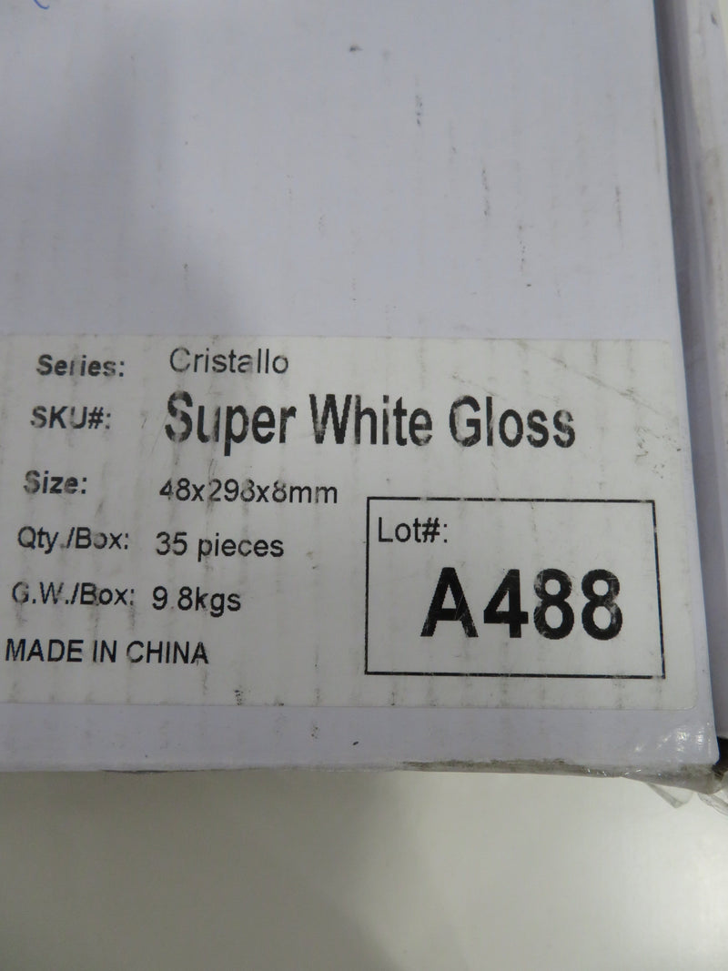 Super White Glass Tile - 12" x 2"