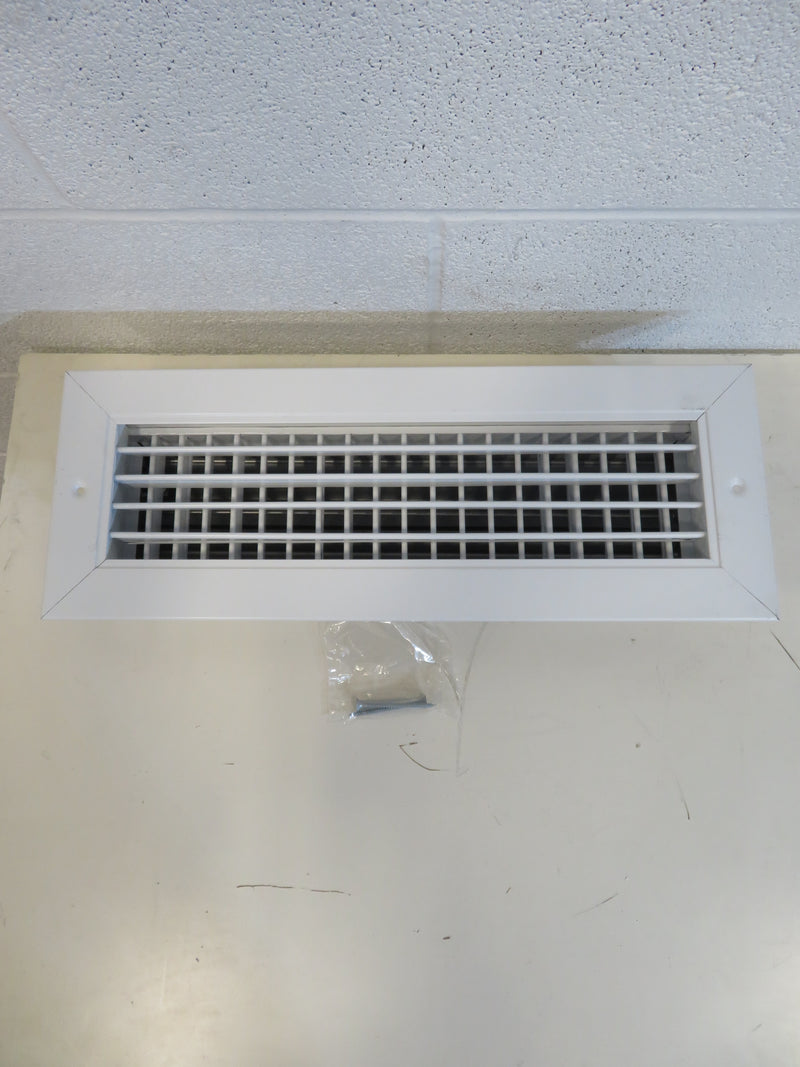 Wall Heating and Cooling Vent in White Metal - 16" x 6"