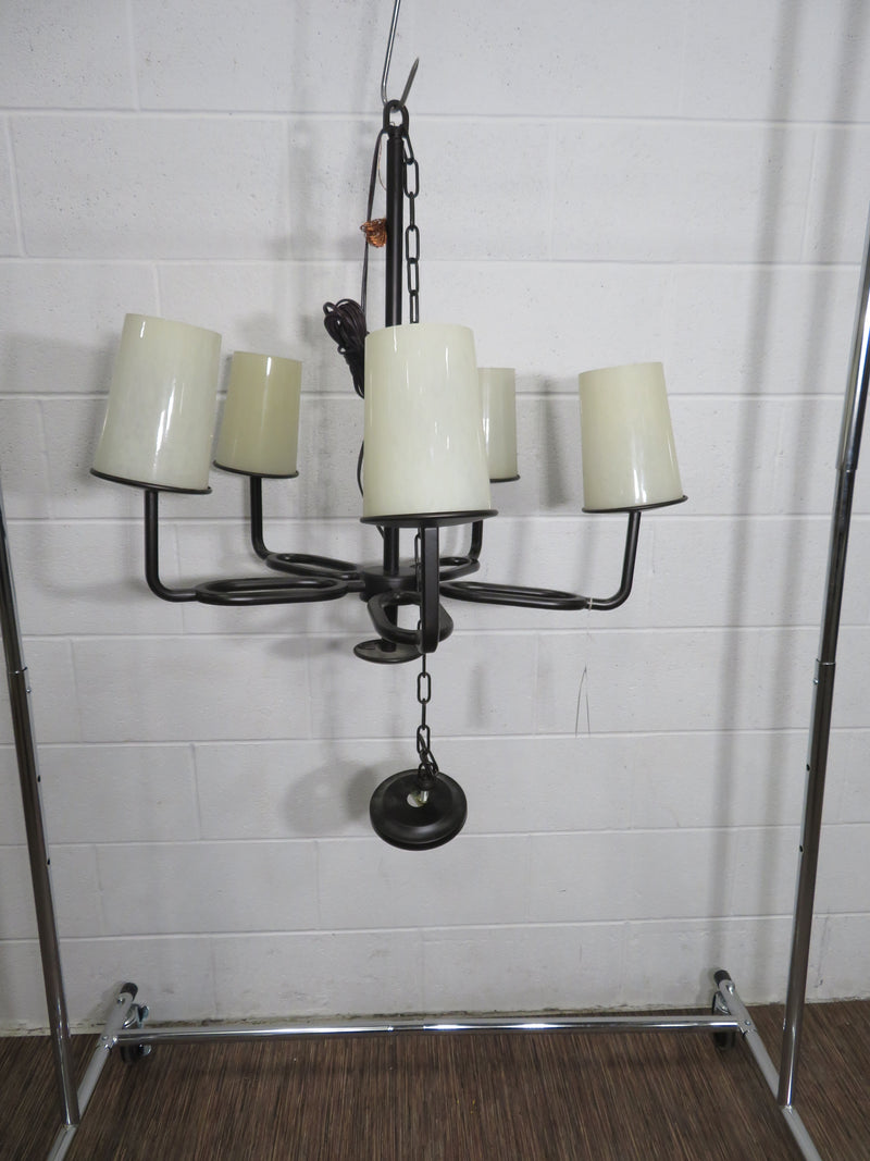 5-Light Wrought Iron Chandelier