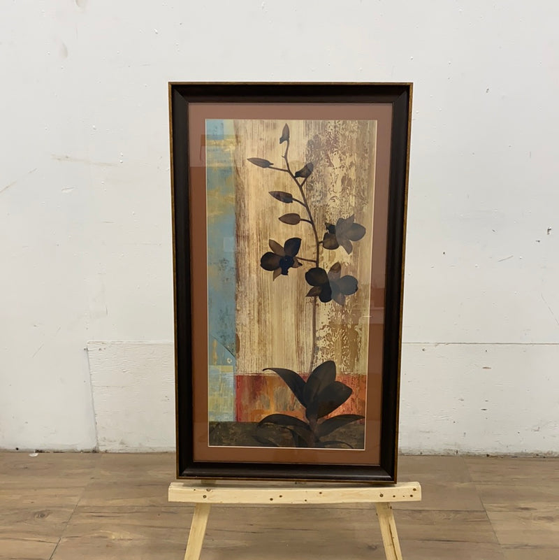 Matching Flower Artwork with Brown Frame